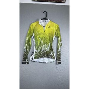 Paladin Cycling Jersey Womens Medium Green Long Sleeve Full Zip Bike Shirt